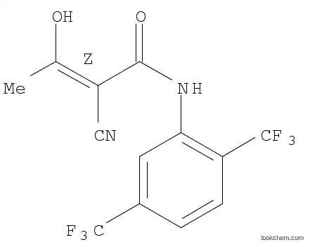 Molecular Structure of 1140412-34-5 (2-Butenamide, N-[2,5-bis(trifluoromethyl)phenyl]-2-cyano-3-hydroxy-, (2Z)-)